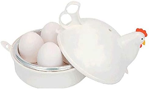 Kitchen Appliances In White - غلاية بيض الميكروويف على شكل دجاجة،