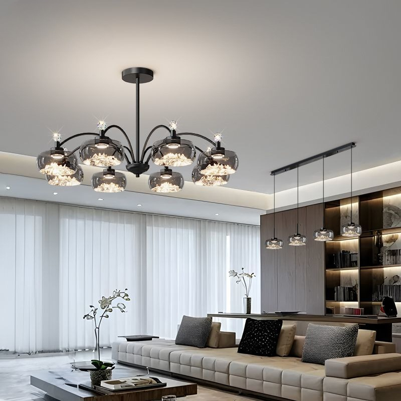 زجاج حديث Led الثريا لغرفة الم - مراجعة Kitchen Appliances Table وسعره